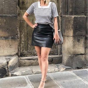 H&M Faux Leather Mini Skirt size 6